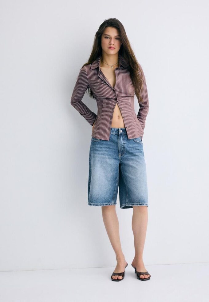 Basisplagg med striper, tettsittende skjorte