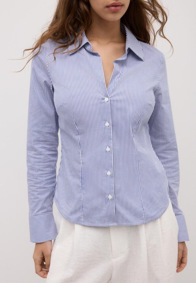 Basisplagg med striper, tettsittende skjorte