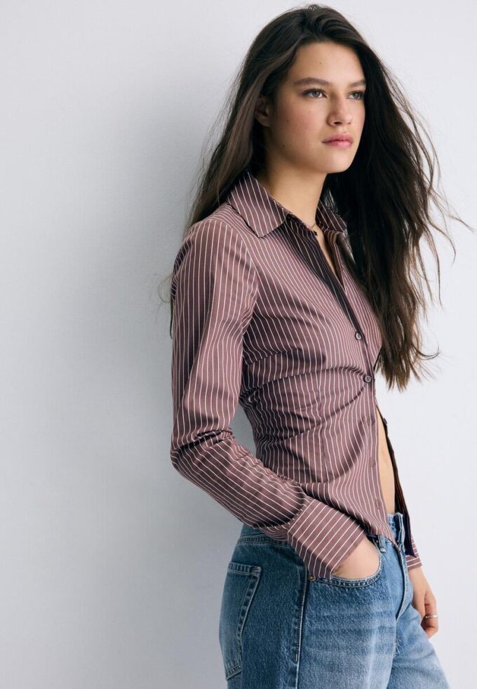 Basisplagg med striper, tettsittende skjorte