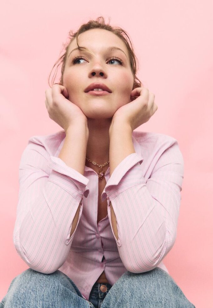 Basisplagg med striper, tettsittende skjorte