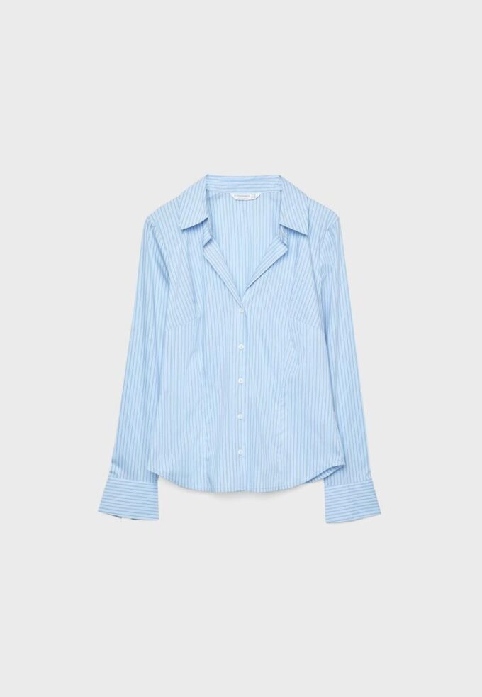 Basisplagg med striper, tettsittende skjorte