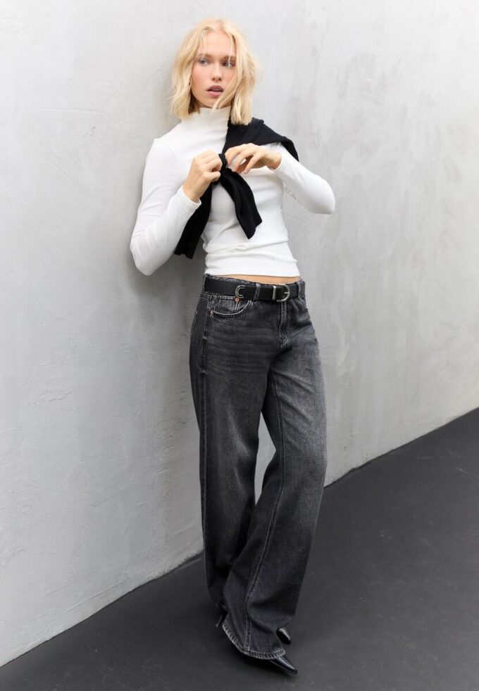 Basisplagg T-skjorte med høy hals