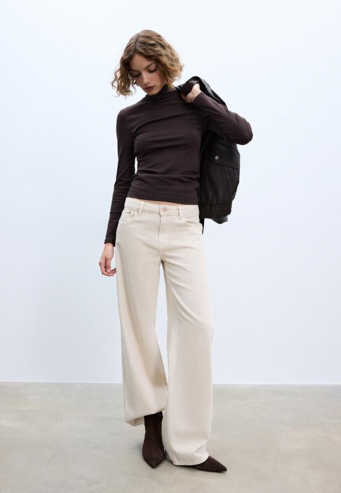 Basisplagg T-skjorte med høy hals