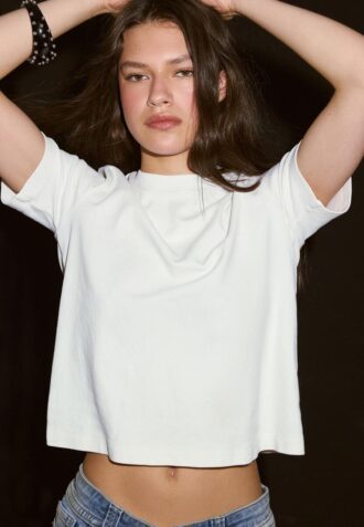 Basisplagg T-skjorte med normal passform og tykt stoff