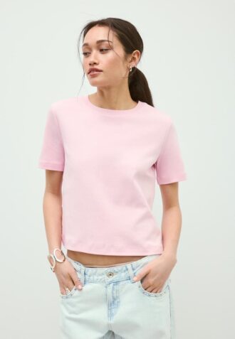 Basisplagg T-skjorte med normal passform og tykt stoff