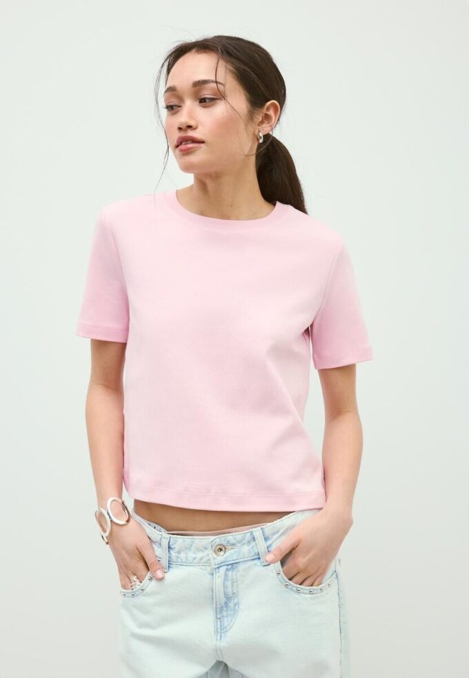 Basisplagg T-skjorte med normal passform og tykt stoff