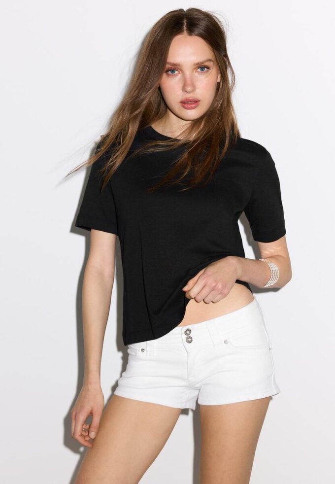 Basisplagg T-skjorte med normal passform og tykt stoff