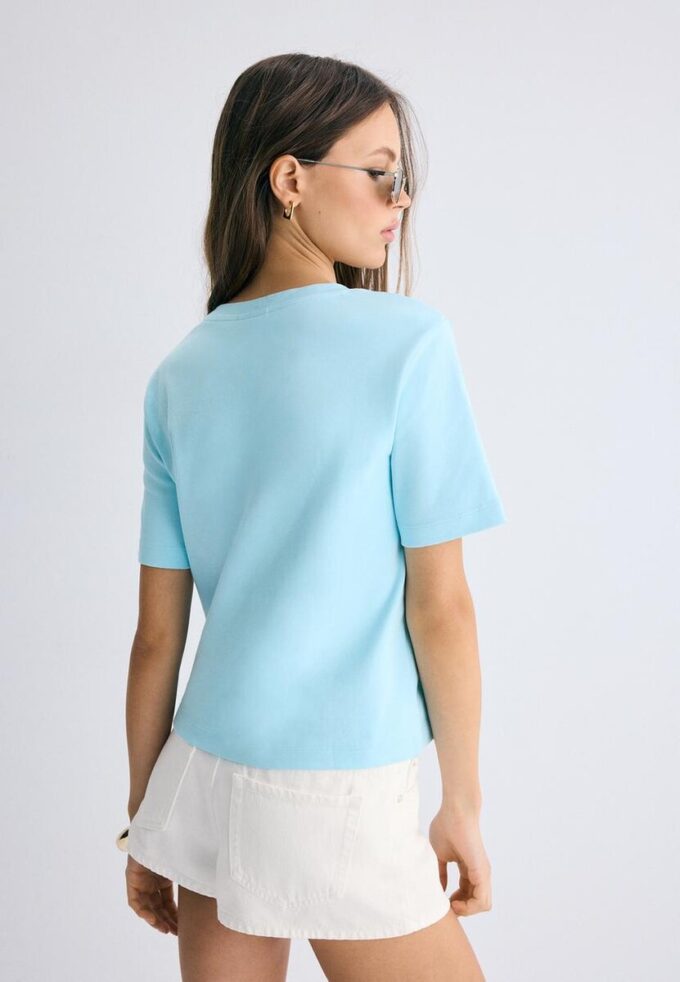 Basisplagg T-skjorte med normal passform og tykt stoff