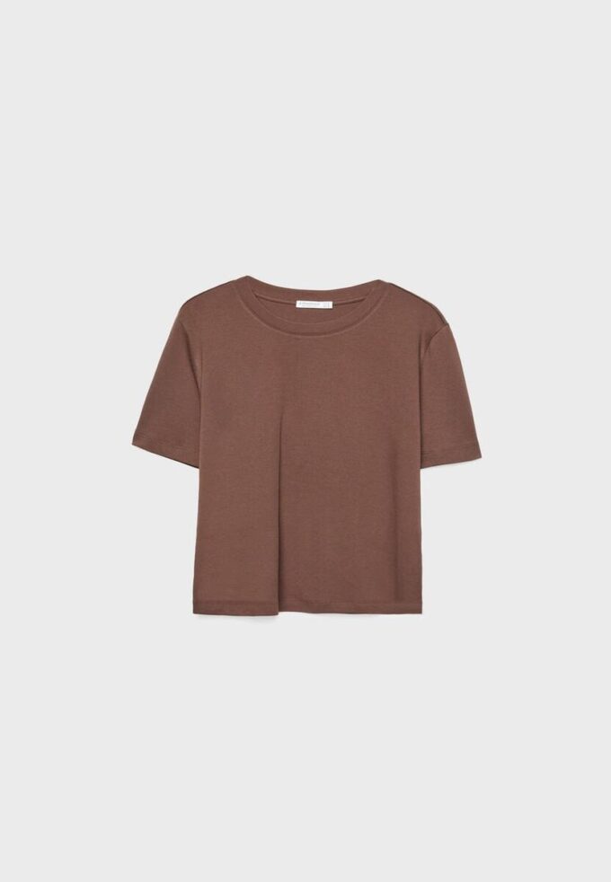 Basisplagg T-skjorte med normal passform og tykt stoff