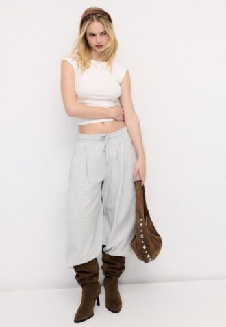 Basisplagg T-skjorte med rynker