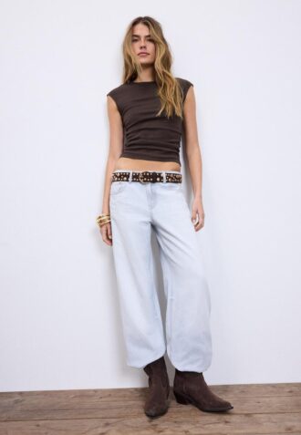 Basisplagg T-skjorte med rynker