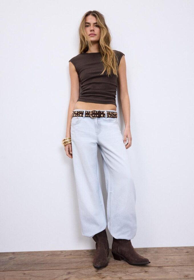 Basisplagg T-skjorte med rynker