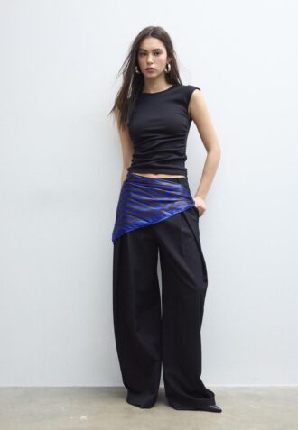 Basisplagg T-skjorte med rynker