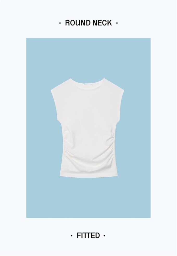 Basisplagg T-skjorte med rynker