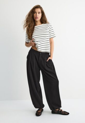 Basisplagg, tykk, stripet T-skjorte med normal passform