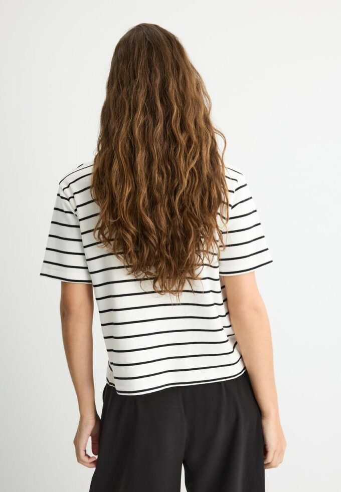 Basisplagg, tykk, stripet T-skjorte med normal passform