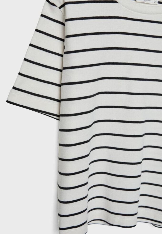 Basisplagg, tykk, stripet T-skjorte med normal passform