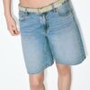 Bermudashorts i denim med belte
