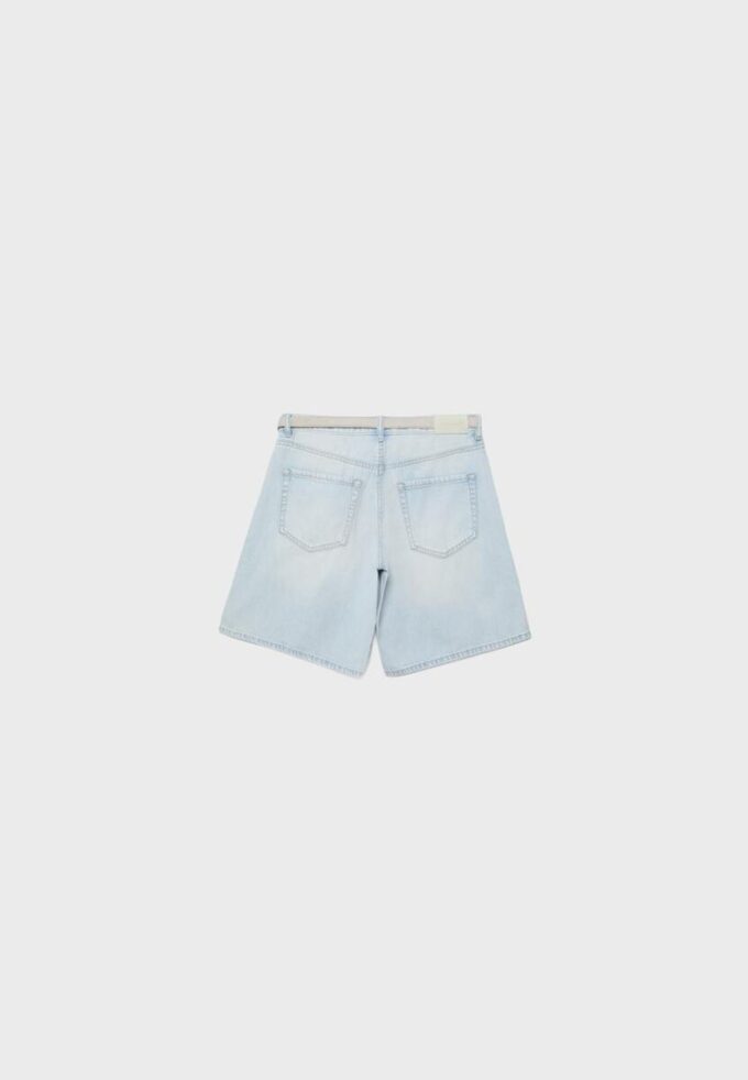 Bermudashorts i denim med belte