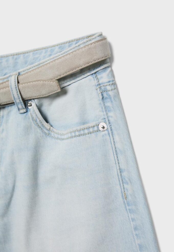 Bermudashorts i denim med belte
