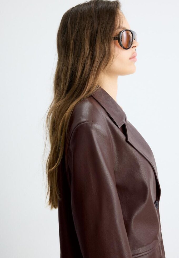 Blazer i imitert skinn