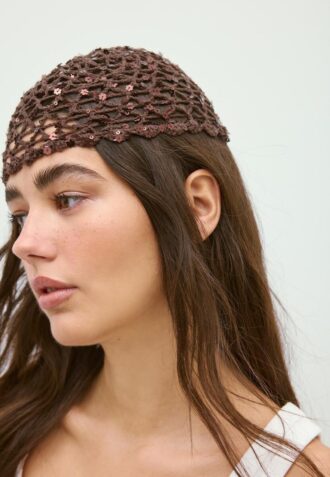 Blomsterlue med paljetter