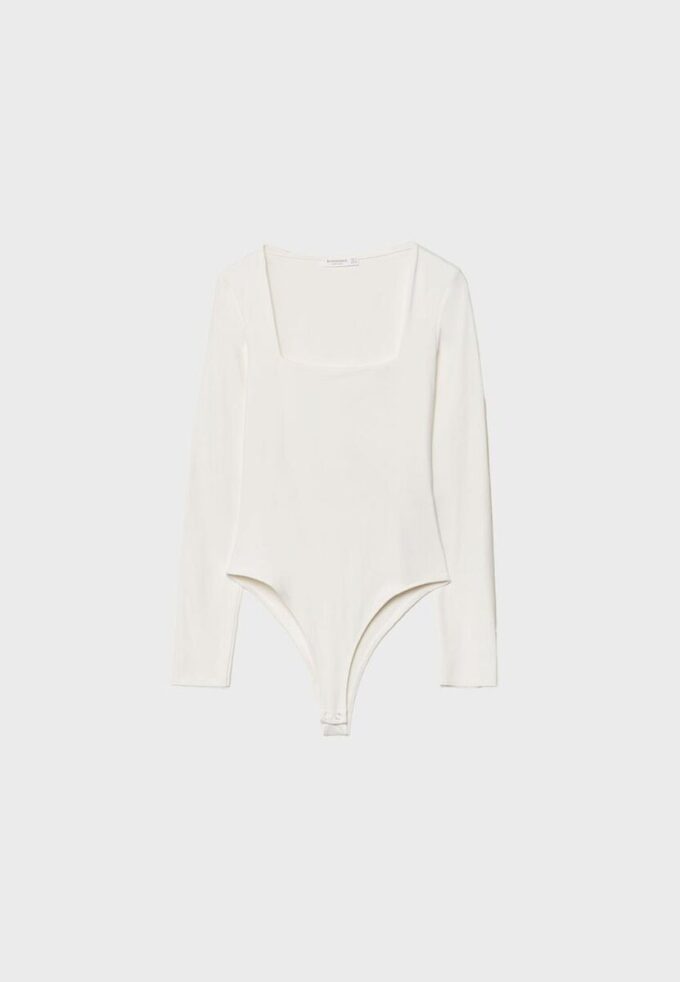 Bodysuit i polyamid med firkantet utringning