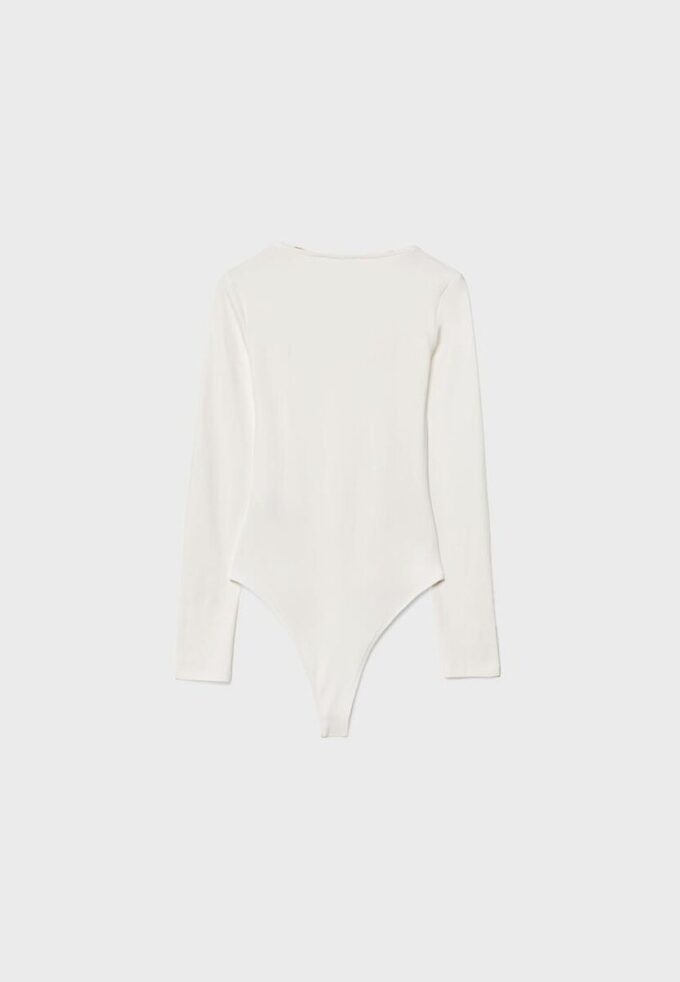 Bodysuit i polyamid med firkantet utringning