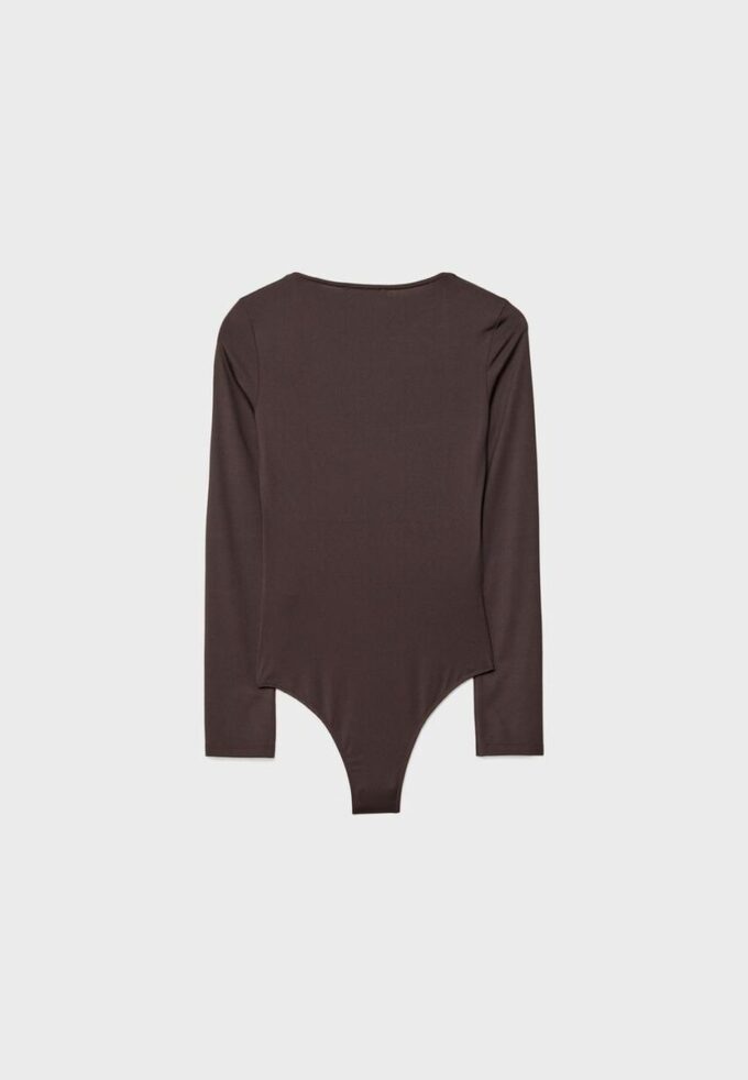 Bodysuit i polyamid med firkantet utringning