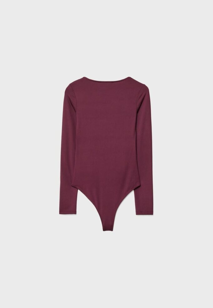 Bodysuit i polyamid med firkantet utringning