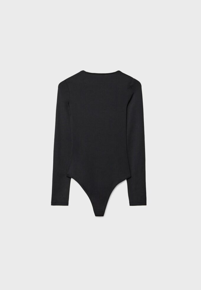 Bodysuit i polyamid med firkantet utringning