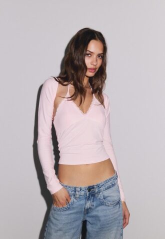 Bolero med lang erme og smal passform