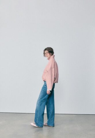 Bomberjakke i imitert semsket skinn