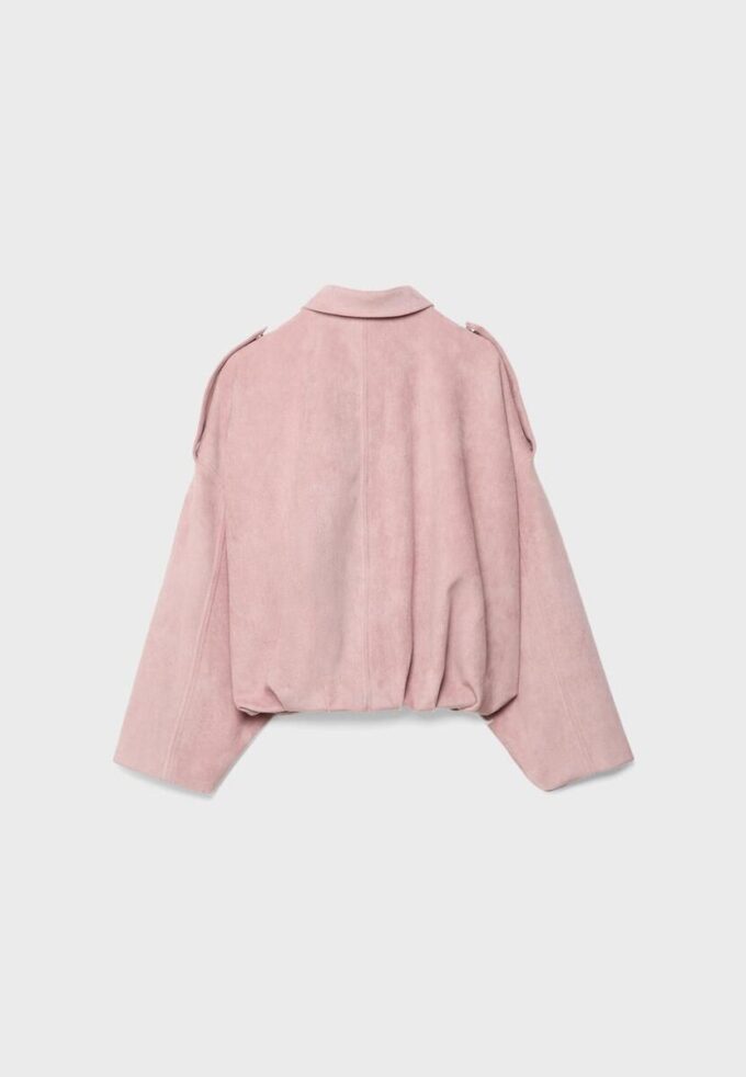 Bomberjakke i imitert semsket skinn