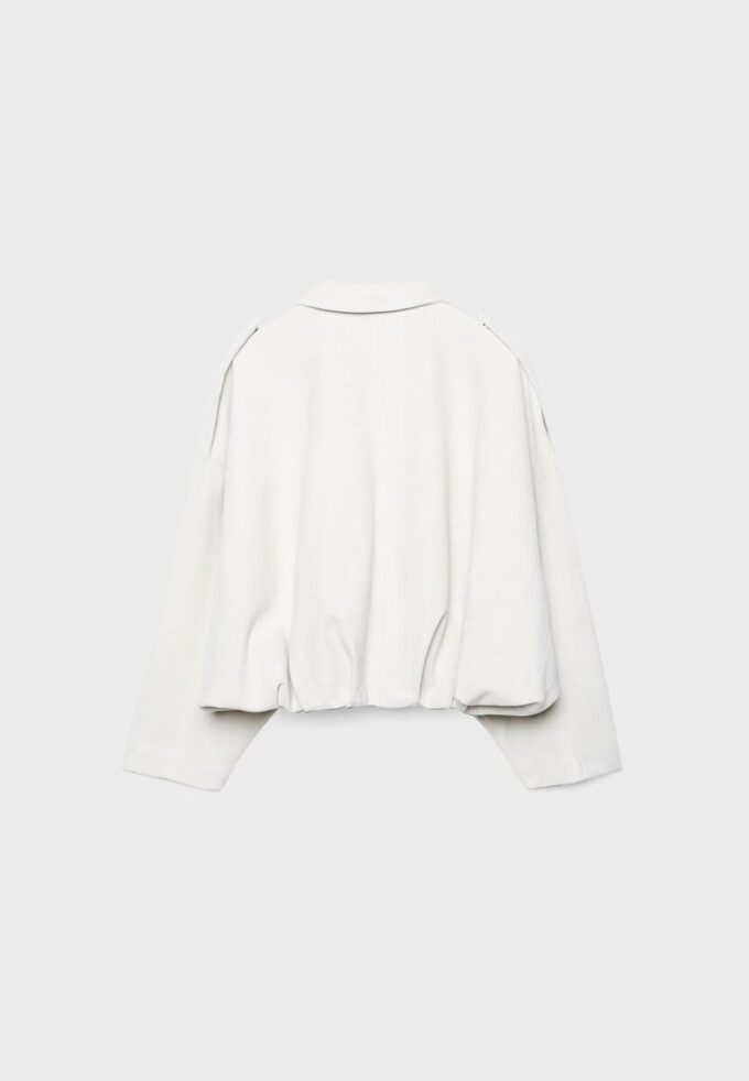 Bomberjakke i imitert semsket skinn