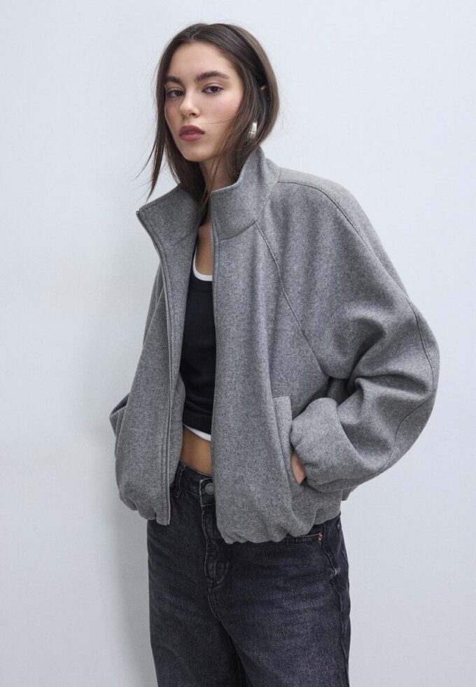 Bomberjakke i Soft-Touch-stoff