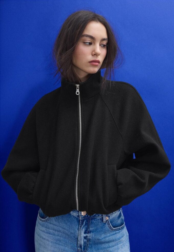 Bomberjakke i Soft-Touch-stoff