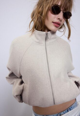 Bomberjakke i Soft-Touch-stoff