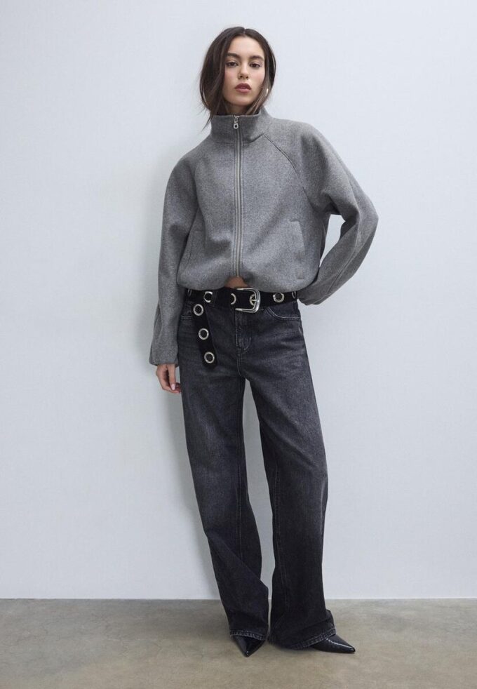 Bomberjakke i Soft-Touch-stoff