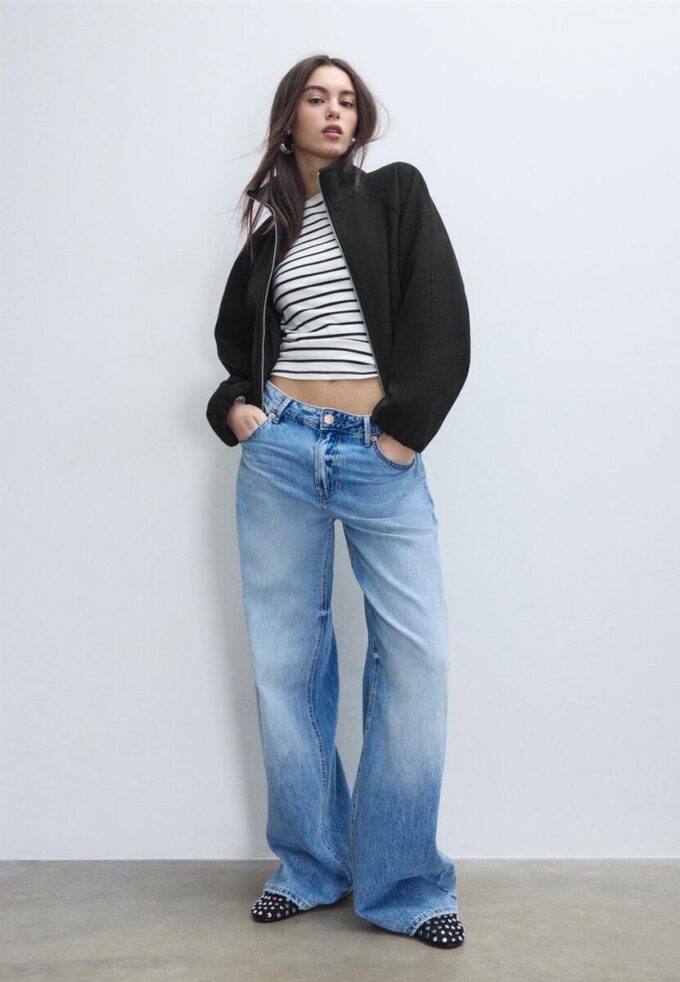 Bomberjakke i Soft-Touch-stoff