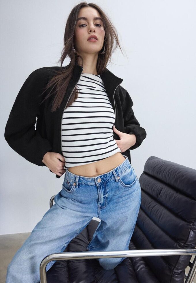 Bomberjakke i Soft-Touch-stoff