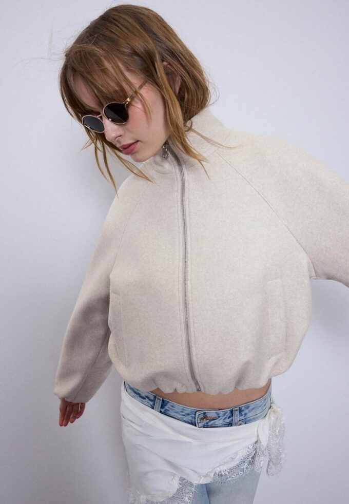 Bomberjakke i Soft-Touch-stoff