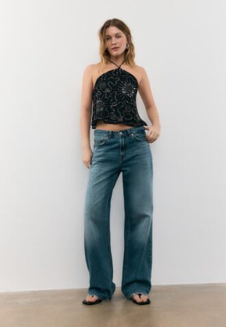 Brodert halterneck-top