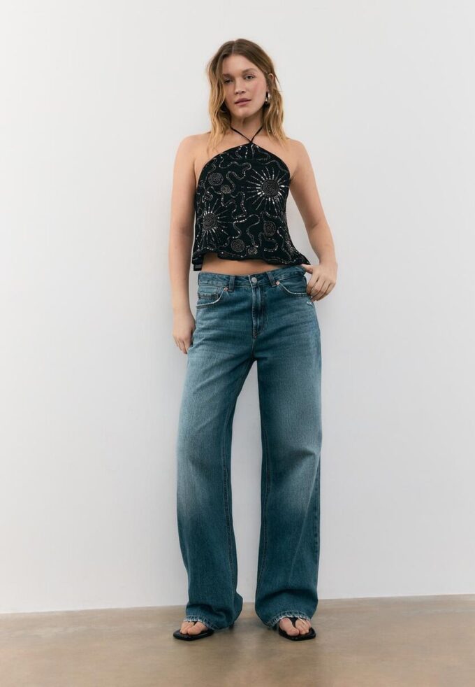 Brodert halterneck-top