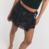 Broderte mini-skort med omslag
