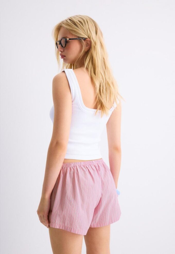 Broderte stripete sarong-Skort