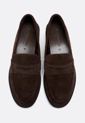 Brune skinnloafers
