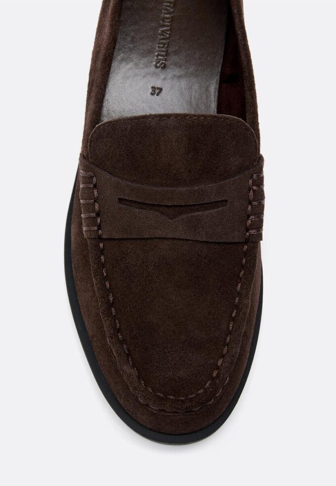 Brune skinnloafers
