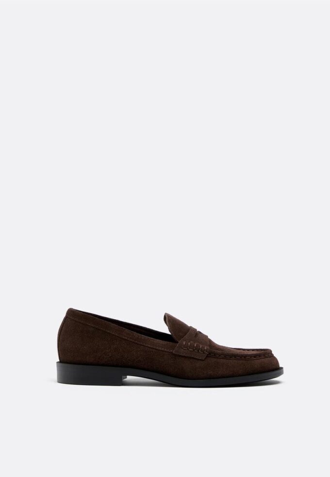 Brune skinnloafers
