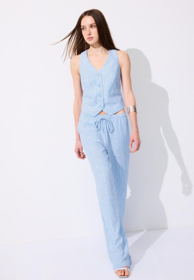 Bukser med flytende metalltråd og lin-effekt